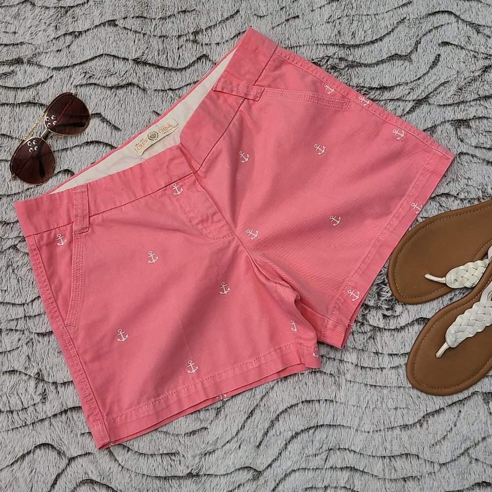 J. Crew 3" Cute Nautical Anchor Chino Shorts